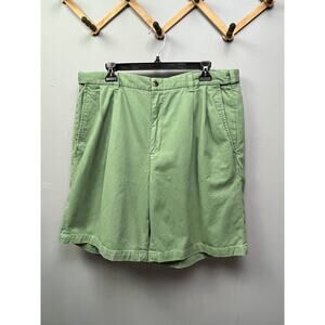 Haggar shorts Mens size 38 Golf‎ Casual Comfort Waist Green Pleated Front